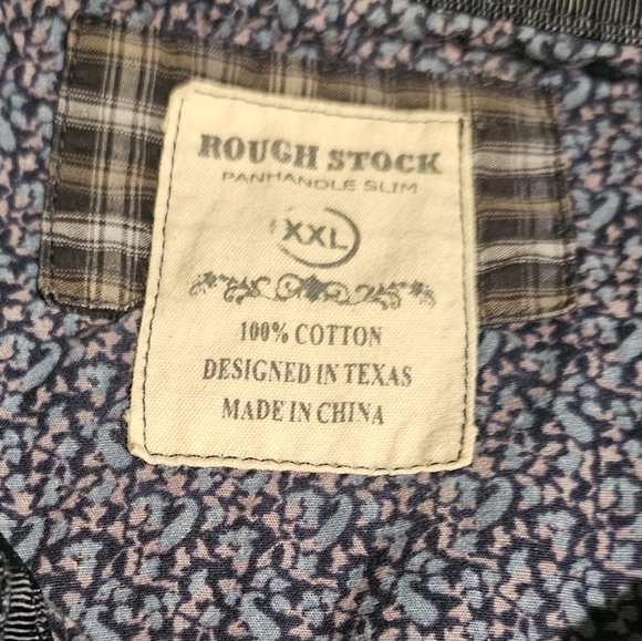 BOTH Panhandle Slim Rough Stock Button Up Long Sleeve Shirt Pearl Snap Size XXL - Picture 10 of 12